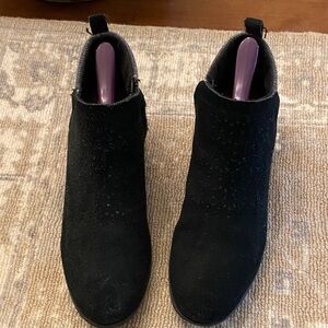 Toms Black Suede Ankle Booties